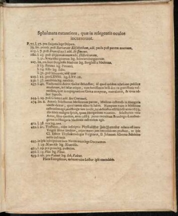 Sphalmata extantiora, quae in relegentis oculos incurrerunt.