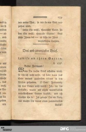 Drei und zwanzigster Brief.