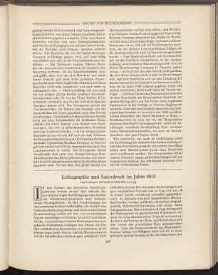 Lithographie und Steindruck im Jahre 1913