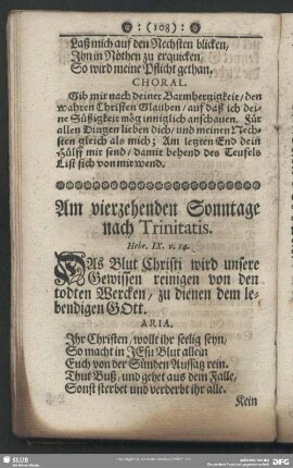 Am vierzehenden Sonntage nach Trinitatis
