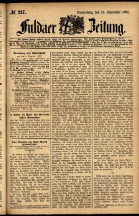 Ausgabe vom Donnerstag, den 21. September 1882.