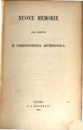 Memorie dell'Instituto di Corrispondenza Archeologica. 2. 1865