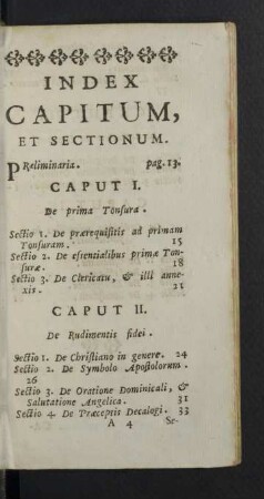 Index capitum, et sectionum.