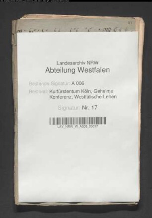Zahlung der noch vom Lehntag 1724 in Arnsberg ausstehenden Lehngebühren