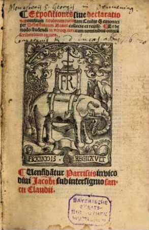 Expositiones sive declarationes omnium titulorum iuris tam civilis quam canonici : De modo studendi in utroque iure [Joannis de Caccialupis]