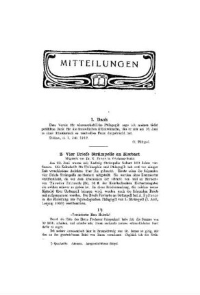 Vier Briefe Strümpells an Herbart