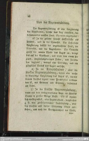 Von der Augenentzündung