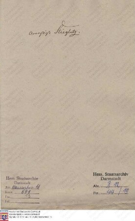 Stieglitz, Carl, Akzessist in Darmstadt