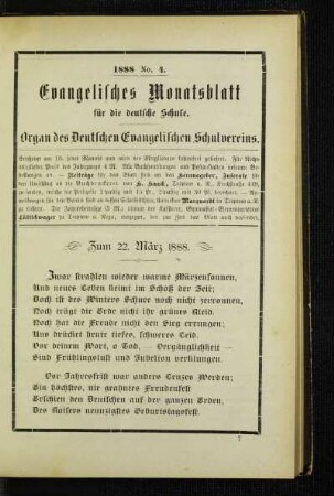 Zum 22. März 1888