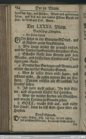 Der LXXXII. Psalm : Nachläßige Obrigkeit