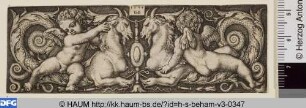 Querfüllung mit den auf Chimären reitenden Genien