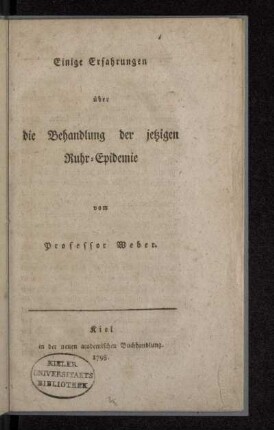 Einige Erfahrungen über die Behandlung der jetzigen Ruhr-Epidemie