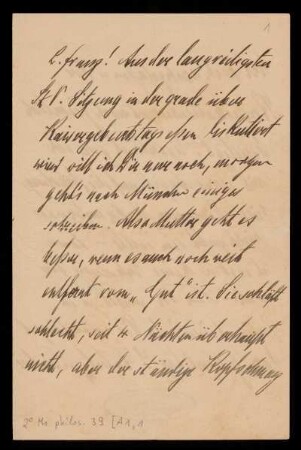 Brief von Georg Rosenzweig an Franz Rosenzweig