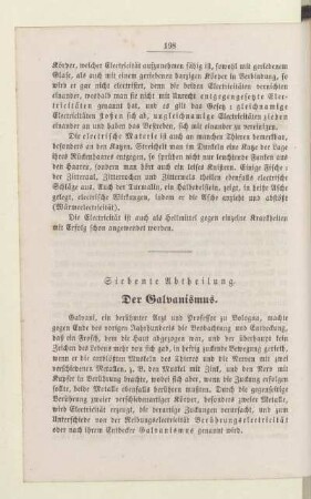 Siebente Abtheilung. Der Galvanismus