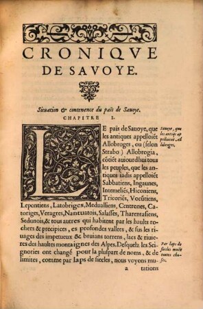 Cronique de Savoye