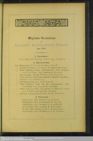 Mitglieder-Verzeichniss des Dresdner Kunstgewerbe-Vereins