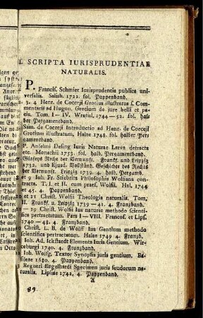 I. Scripta Iurisprudentiae Naturalis.