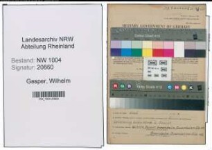 Entnazifizierung Wilhelm Gasper , geb. 09.07.1898 (Lohnrechner)
