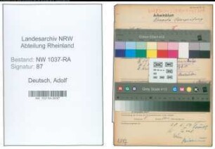 Entnazifizierung Adolf Deutsch , geb. 23.06.1895 (Polizeibeamter)