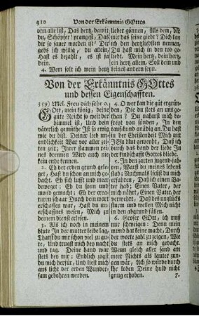 Von der Erkänntnis Gottes und dessen Eigenschafften.