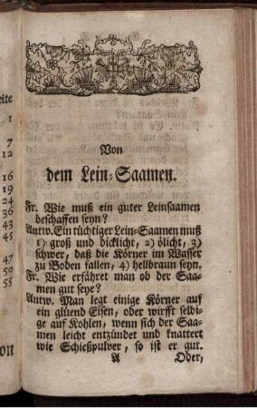 Von dem Lein-Saamen.