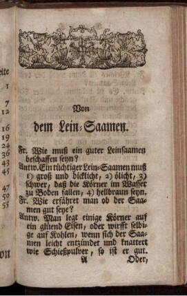 Von dem Lein-Saamen.