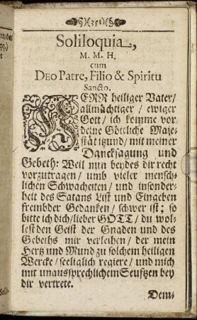 Soliloquia / Tägliches Gebeth