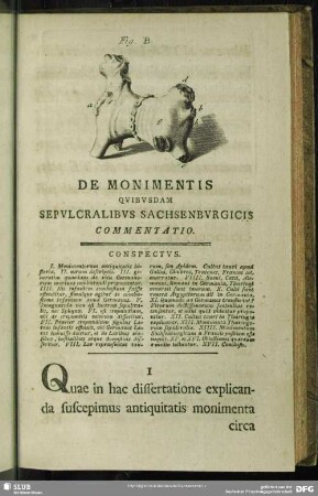 I. Monimentorum antiquitatis historia
