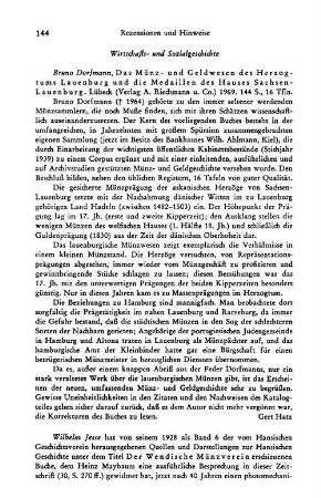 Rezensionen und Hinweise : Wirtschafts- und Sozialgeschichte