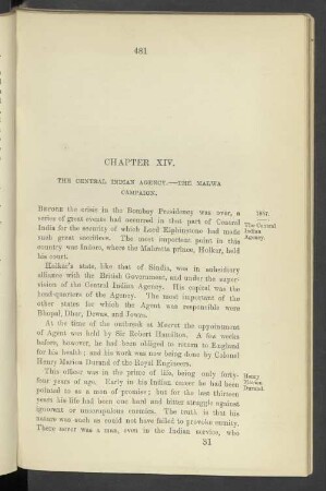 Chapter XIV. The Central Indian Agency. - The Malwa Campaign