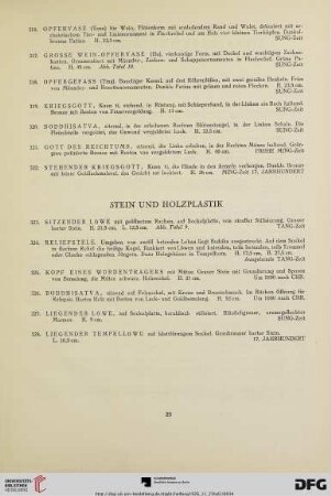 Stein und Holzplastik (Nr. 323-328)