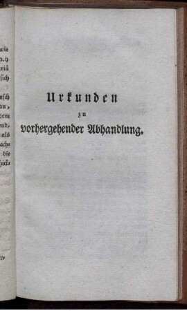 Urkunden zu vorhergehender Abhandlung