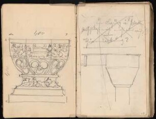 Skizzenbuch: Handskizzen von 1885: Taufbecken