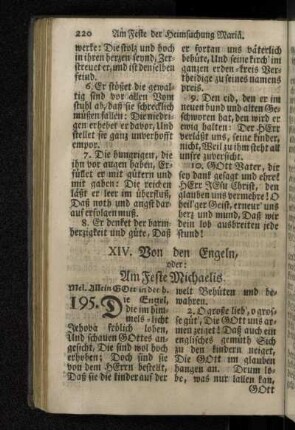 XIV. Von den Engeln, oder: Am Feste Michaelis.