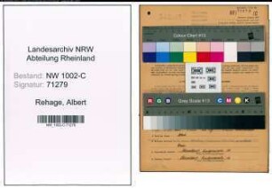 Entnazifizierung Albert Rehage, geb. 22.01.1909 (Kaufmann)