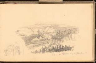 Skizzenbuch 1898-99: Blick von der Bastei auf die Elbe, perspektivische Ansicht