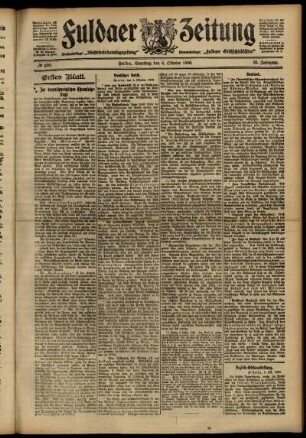 Erste Ausgabe vom Samstag, den 06. Oktober 1906.