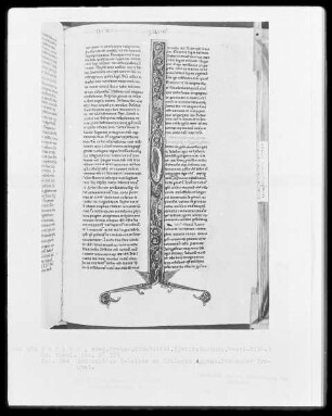 Heisterbacher Bibel — Initiale I in Form einer Leiste mit anschließenden Drachen, Folio 384recto