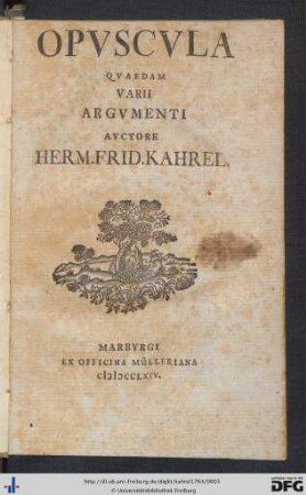 Opvscvla Qvaedam Varii Argvmenti