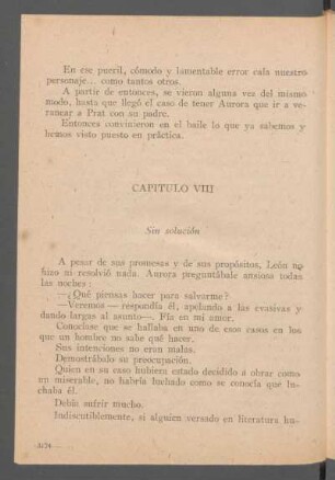 Capítulo VIII - Sin solución