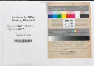 Entnazifizierung Franz Balzer, geb. 05.08.1895 (Reichsbankassistent)