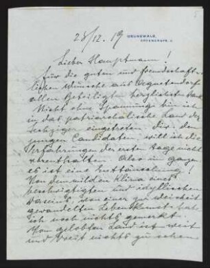 Brief von Samuel Fischer und Hedwig Fischer an Gerhart Hauptmann