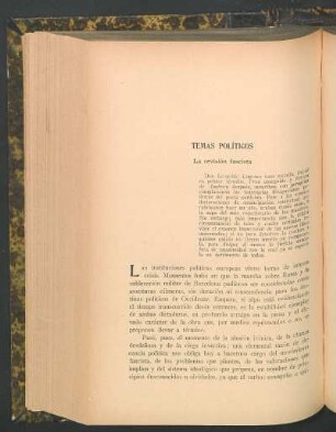 Temas políticos : La revisión fascista