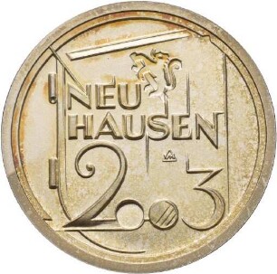 Medaille von Victor Huster auf 850 Jahre Neuhausen