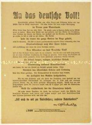 Flugblatt zur Wahl von Paul von Hindenburg zum Reichspräsidenten 1925