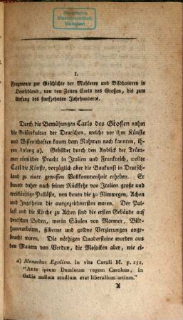 Kleine Schriften artistischen Inhalts, 1