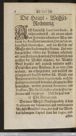 Die Haupt-Wechsel-Rechnung