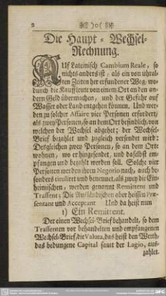 Die Haupt-Wechsel-Rechnung
