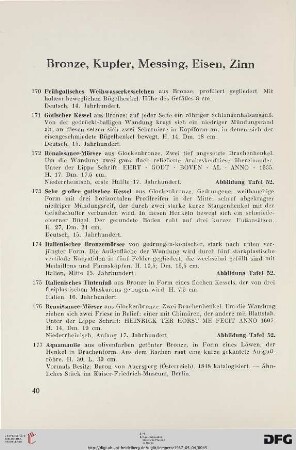 Bronze, Kupfer, Messing, Eisen, Zinn (Nr. 170-202)