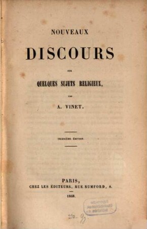 Nouveaux discours sur quelques sujets religieux